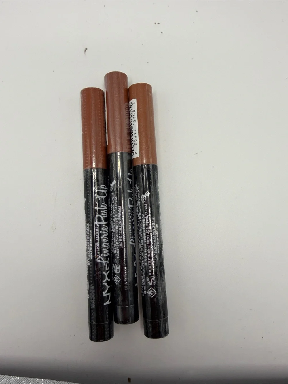 NYX Lingerie Push-up Slim Lipstick Trio - Neutral Brown Shades